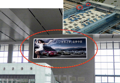 南寧東候車(chē)區空調機箱房墻面燈箱廣告