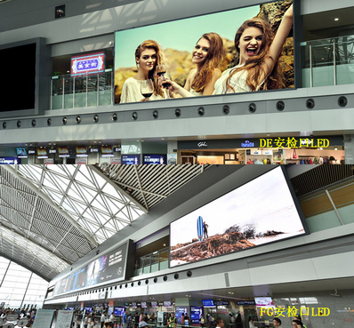 成都機場(chǎng)T2國內出發(fā)DE、FG安檢口上方北側LED屏廣告