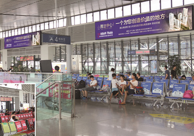 臺州高鐵站二樓檢票口+候車(chē)大廳燈箱廣告