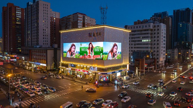 太原小店親賢街折角LED廣告投放，太原戶(hù)外大屏廣告價(jià)格